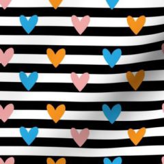 Dancing hearts on stripes